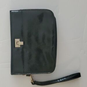 Sondra Roberts Wristlet Black with Silver Hardware